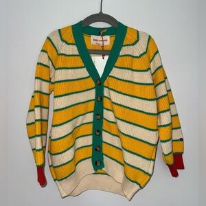 NWT 24mo Bobo Choses Yellow & Cream Striped Kids Cardigan